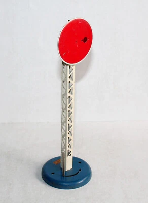 HORNBY O SIGNAL DISQUE ROUGE MANUEL, VOIE FERROVIAIRE AVERTISSEUR SIGNALISATION - Photo 1/4