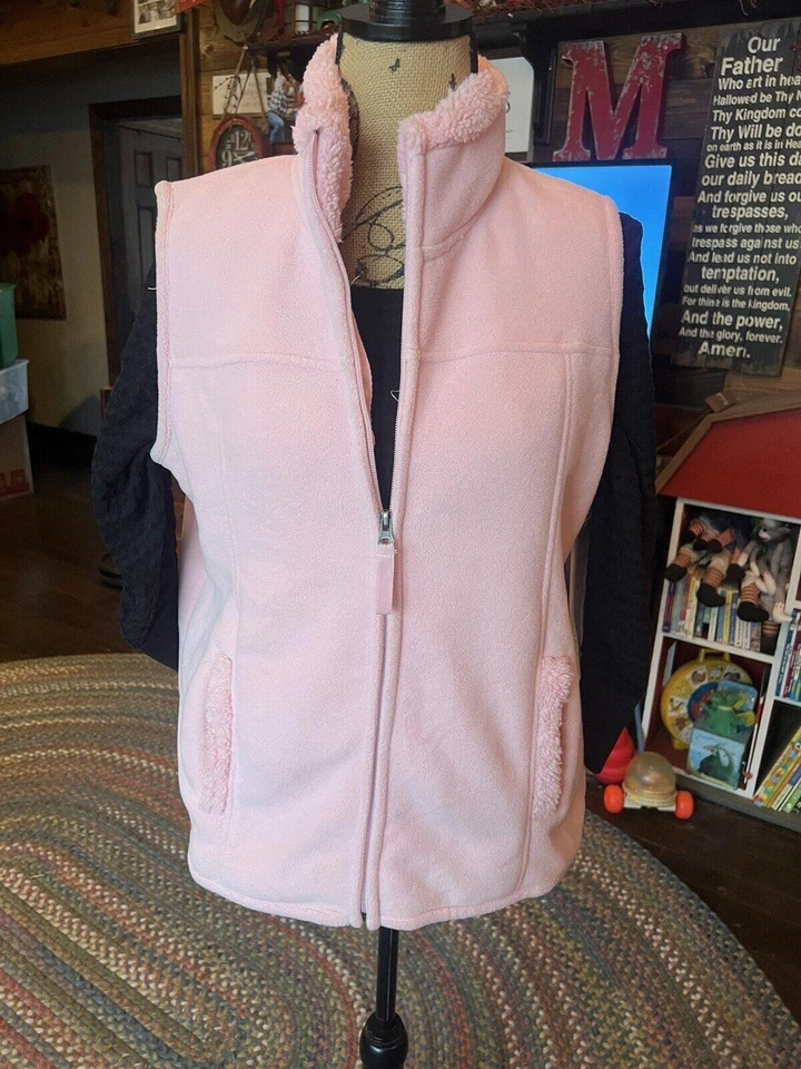 Pink Jane Ashley Medium  Super Soft And Warm Fleece Zip Vest - NWT - Image 1 of 4