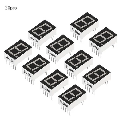 20Pcs Common Cathode 7Segment 10Pin 1Bit 3.3V 0.56" LED Display White - Image 1 of 4