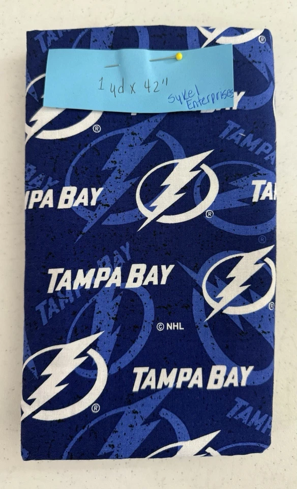 Tampa Bay Lightning Fabric NHL 1 Yard X 42" NEW - Image 1 of 1