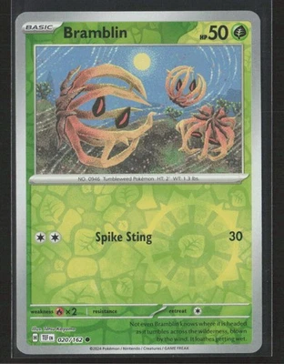 Bramblin SV05: Temporal Forces #020/162 Reverse Holo Pokemon TCG - Image 1 of 2