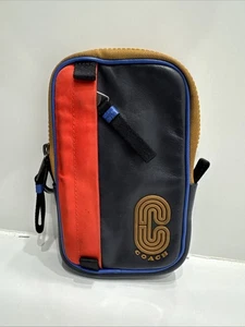 Coach Herren Colorblock Leder Umhängetasche Sling Bag Schwarz Rot Blau Reise - Bild 1 von 6