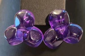 Vintage 1986 Avon Purple Dawn Pierced Earrings Trio of Purple Bubble - Picture 1 of 3