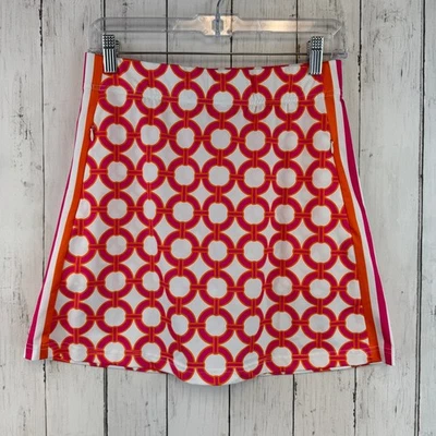 Gretchen Scott Pink Orange Geometric Jersey Skippy Skort Skirt Size XS X-Small Foto 1 de 4
