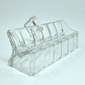 Circa 1905 - 1935 Heisey Elegant Glass Wide Flat Panel Domino Sugar Cube Holder  - Picture 1 of 10