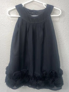 Old Navy Toddler Girls Flower Hem Black Sleeveless Dress Lined Size 2T - Picture 1 of 6