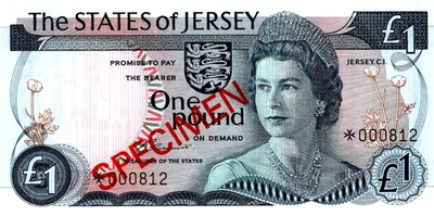 Jersey 1 Pound " SPECIMEN " 1978 Pick # 11CS1 UNC - Image 1 of 3