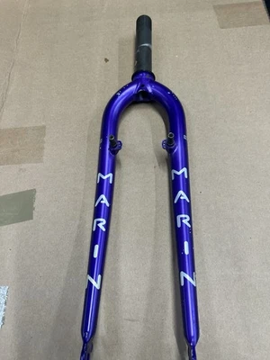 Marin 26" Mountain Bike Fork Purple Cr-mo  1-1/8” Threaded Steerer Canti V-brake - Image 1 of 4