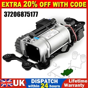 Air Suspension Compressor Pump +Bracket For BMW X5 F15 F85 X6 F16 37206875177 - Picture 1 of 14
