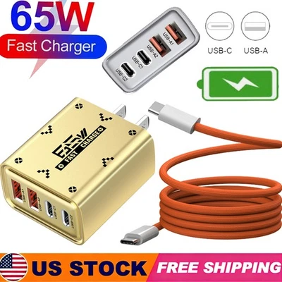 65W Super Fast Charging USB Type C Wall Charger For Samsung iPhone Android Phone - Image 1 of 4