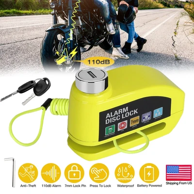Bloqueo Freno Disco Moto Alarma Sonido Antirrobo Bicicleta Motocicleta Bloqueo Rueda Foto 1 de 4