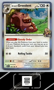 SV10: Destined Rivals #159/182 Arven's Greedent Holo - Picture 1 of 2