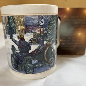 Harley Davidson Christmas Coffee Mug - Main Street USA NEW Gift Box 19876 / ‘92 - Picture 1 of 3
