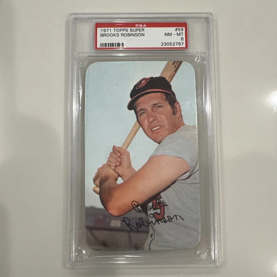 1971 Topps Super #59 Brooks Robinson - HOF Baltimore Orioles - PSA 8 - Image 1 of 2