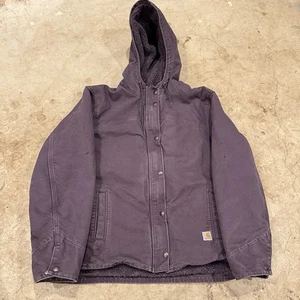 Chaqueta De Colección Carhartt Sherpa Forrada Polvorienta Púrpura Lona Talla Mujer XL (16/18) - Imagen 1 de 11
