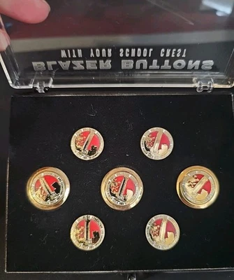 Vtg 18K Gold Plated Blazer Buttons North Carolina State College In Original Box - Image 1 of 4