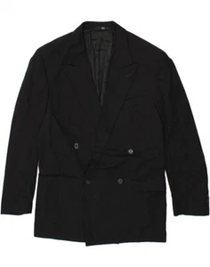 PIERRE CARDIN Mens Double Breasted Blazer Jacket IT 50 Large Black CN44 - Picture 1 of 3