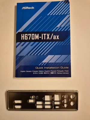 I/O IO Blende Shield für ASRock H670M-ITX/ax - inkl. Handbuch - Bild 1 von 2