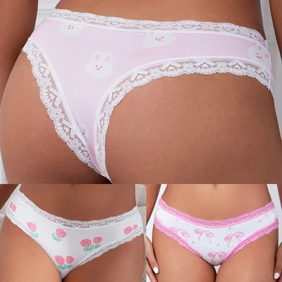 Paquete de 3 Sexy Mujer Dama Bragas Calzoncillos Ropa Interior Francesa Encaje Lencería Cómoda Foto 1 de 4