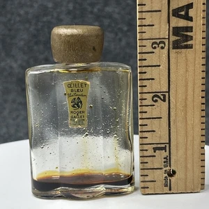 Oeillet Bleu Roger & Gallet Mini Perfume Bottle Nearly Empty Vintage 1937 Rare - Picture 1 of 8