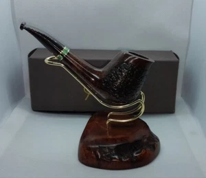 Pipa NUOVA brucianaso semirusticata,inserto ottone verde,REGALO curapipe acciaio - Foto 1 di 5