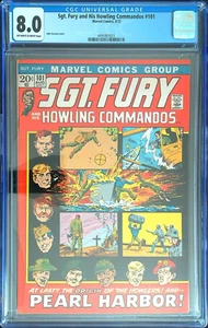 Sgt. Fury and His Howling Commandos #101 - CGC 8.0 - OW/W - 1972 - Pearl Harbor - Picture 1 of 2