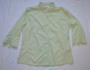 Columbia Women's Shirt L PFG Vented Outdoor Hiking 3/4 Adjustable Sleeve Green