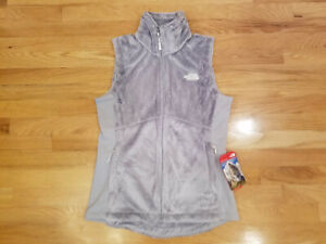 North Face Osito Vest Sleeveless Active High Rise Grey Full Zip M Stretch Panels