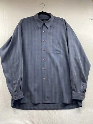 Bugatchi Dress Shirt Mens Size XL Gray Blue Classic Long Sleeve - Image 1 of 4