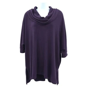 Karen Kane Sweater Cowl Neck Sz 1X Eggplant Purple NEW 3/4 Dolman Sleeve Stretch - Picture 1 of 12