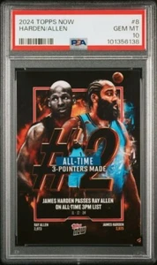 PSA10 2024 TOPPS NOW 8 RAY ALLEN\JAMES TOUGH - Bild 1 von 2
