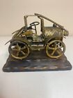 Rustic Brass 1910 Ford Motor Car Art Statue on Wood Plaque