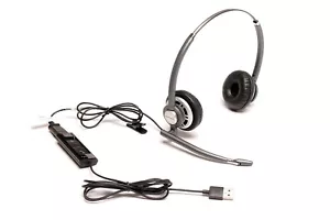 Plantronics Encore Pro HW720 Binaural Headset + Poly DA80 USB Audio Processor - Foto 1 di 1