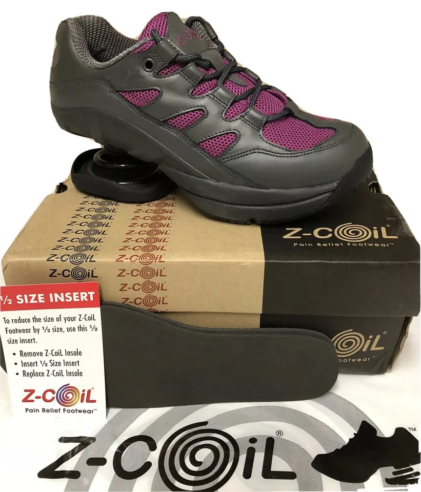 ZCoil Womens Sz 8 Freedom Sneaker FW-K1008 Pain Relief Comfort Pink/Gray