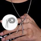 3D Charm Drum Stick Necklace Stainless Steel Music Rock Chain for Drummer Silver