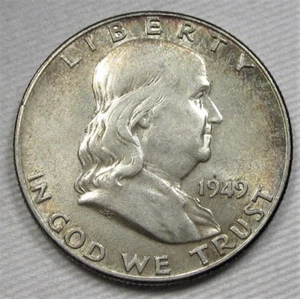1949-P FBL Franklin Half Dollar CH AU Coin AF266 - Picture 1 of 3
