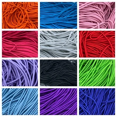 Paquete de 25 yardas 2 mm redondo elástico flexible hilo cuerda cuerda Foto 1 de 4