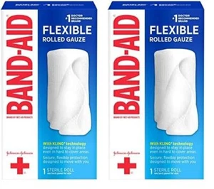 Band-Aid First Aid 3 in X 2.5 yds Rolled Gauze, White, 1 Count (Pack of 2) - Picture 1 of 9