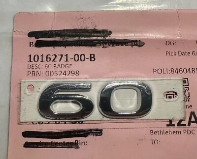 NEW 2012-2021 Tesla Model S "60" Rear Badge Emblem 1016271-00-B OEM - Image 1 of 2