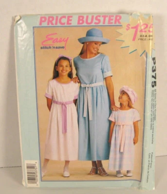 McCall's Easy Stitch 'n Save P375 Matching Dresses Misses' & Girls Pattern Uncut - Image 1 of 2