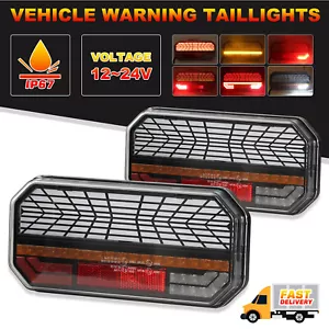 12-24V LED Waterproof Tail Lights Kit RV Camper Trailer Truck Rear Turn Signal - Picture 1 of 10