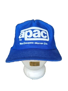 VINTAGE APAC MACDOUGALD WARREN DIV. TRUCKER MESH SNAPBACK HAT CAP - Picture 1 of 5