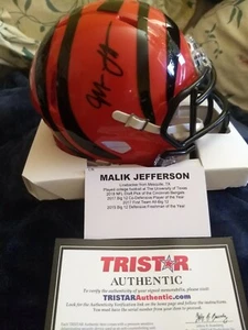 MALIK JEFFERSON SIGNED CINCINNATI BENGALS SPEED MINI HELMET TRISTAR CERTIFIED!! - Picture 1 of 8