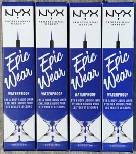 NYX Epic Wear Waterproof Eye Body Matte Liquid Liner EWSPLL05 Sapphire - 4 Pack - Picture 1 of 6