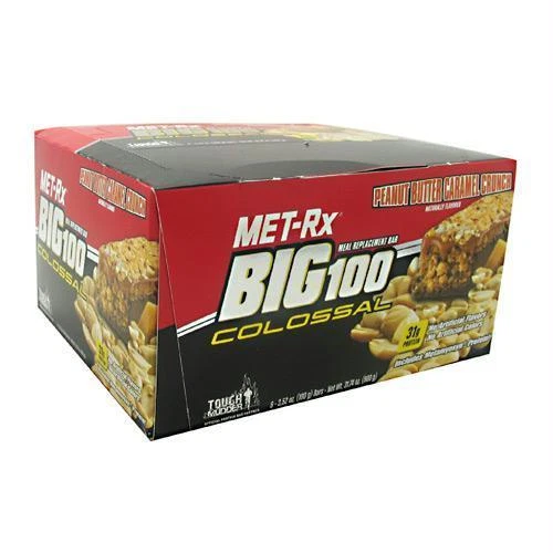 MET-Rx Big 100 Colossal Super Cookie Crunch Meal Replacement Bars 3.52 Oz 9 Count