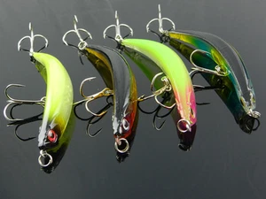 4x Transparent Hard Body Bent Minnow Topwater Pencil Pop Fishing Lures 9cm 8g - Picture 1 of 4