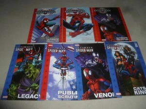 ULTIMATE SPIDERMAN COLLECTION SET MARVEL BOOK LOT VOLUME 1 2 3 4 5 6 8 BENDIS - Picture 1 of 10