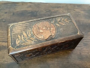 Vintage Hand Carved? 1891 - 1916 Wooden Box Antique Victorian CB16 - Picture 1 of 3