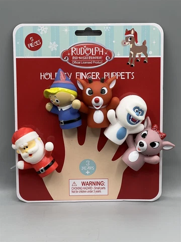 RUDOLPH THE RED NOSED REINDEER HOLIDAY FINGER PUPPETS 5 PIECE OFFICIAL LICENSED Cover