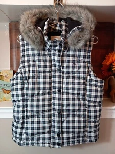 Aeropostale Puffer Plaid Sleeveless Vest With Removable Hood Size XL - Picture 1 of 16